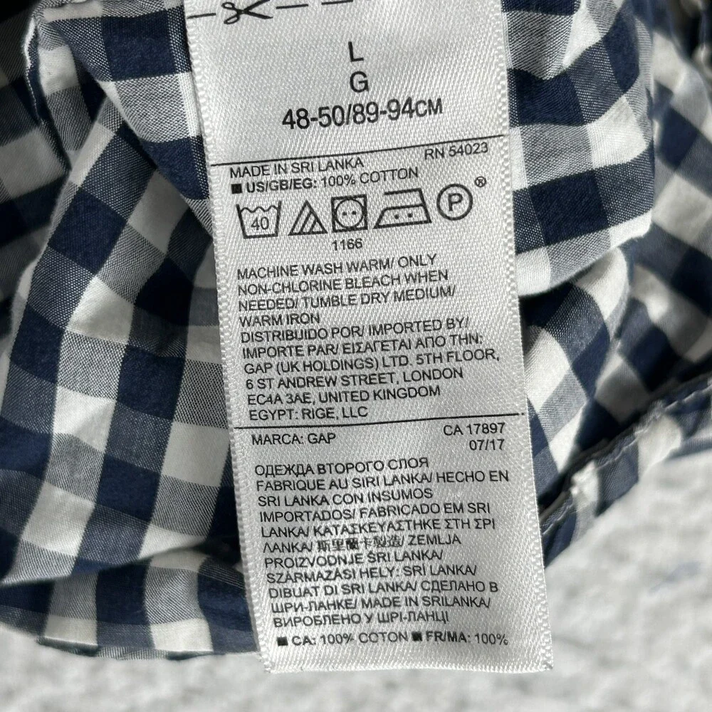 Gap Shirt Mens Large Plaid Gingham Button Down Lot of 2 Flannel Casual